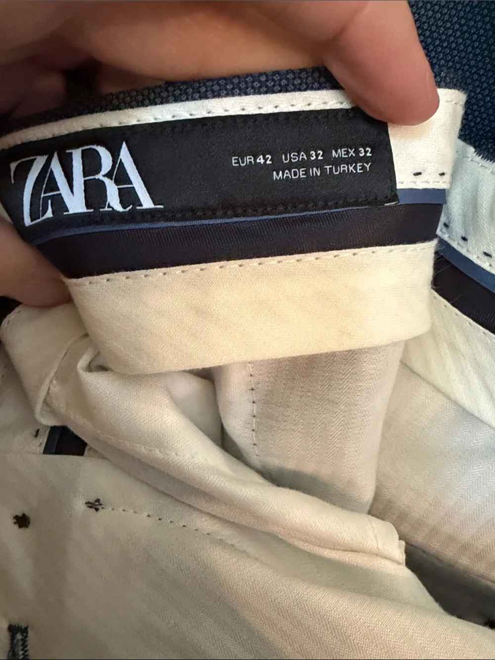 Zara Men's Navy Blue Two-Piece Suit